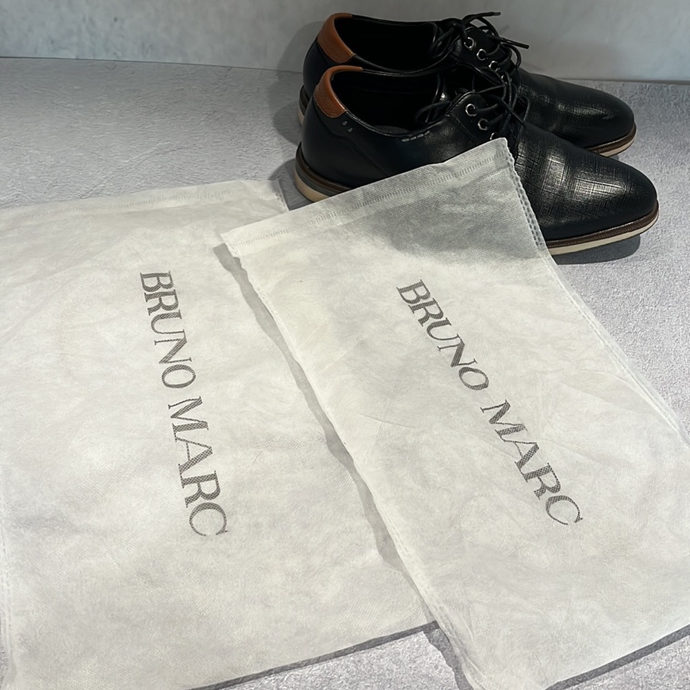 Classy Bruno Marc black and brown Oxford dress shoes men business casual - Picture 12 of 13